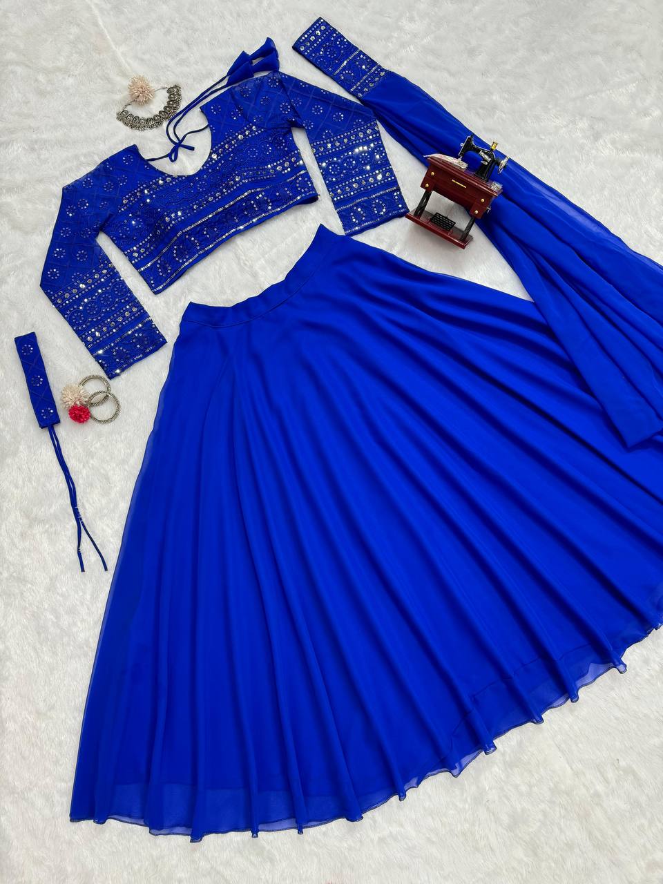 Latest Georgette Sequence Thread Work Lehenga Choli