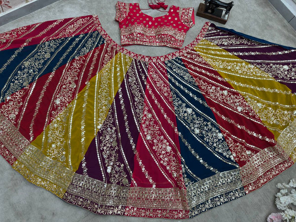 Multi Color Georgette Lehenga For Women