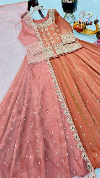 Latest Simmer Silk Moti Sequence Work Lehenga Choli