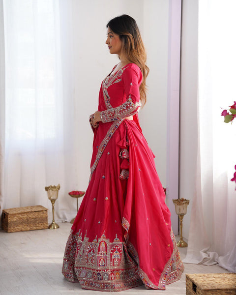 Wedding Wear Crape Silk Sequence Lehenga Choli