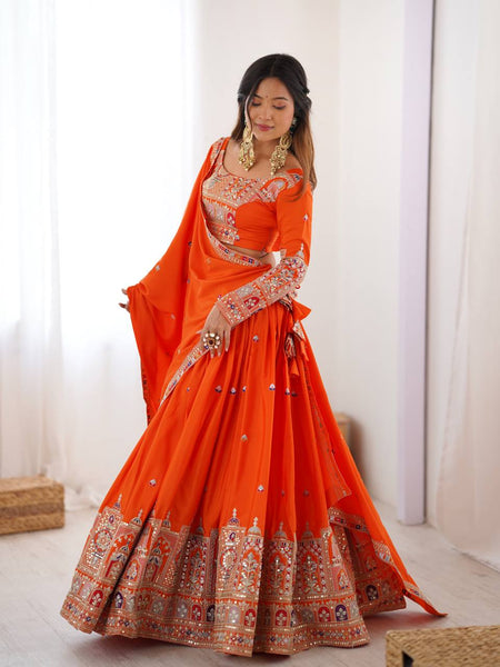 Wedding Wear Crape Silk Sequence Lehenga Choli