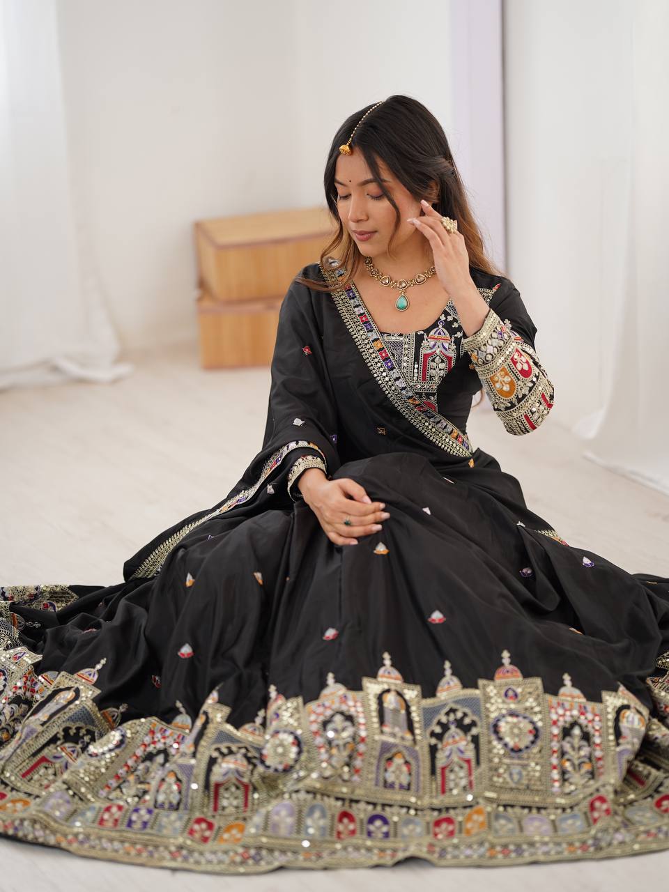 Wedding Wear Crape Silk Sequence Lehenga Choli