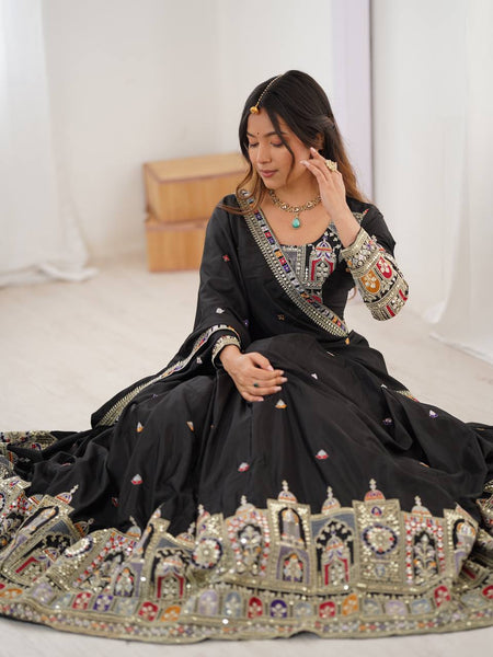 Wedding Wear Crape Silk Sequence Lehenga Choli