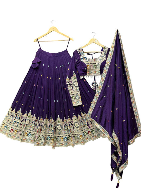 Latest Vichitra Silk Full Stitched Lehenga Choli