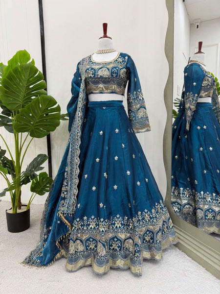 Wedding Wear Blue Color Lehenga Choli