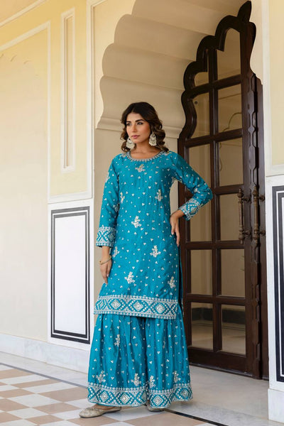Chinon Silk Sequence Work Salwar Suit