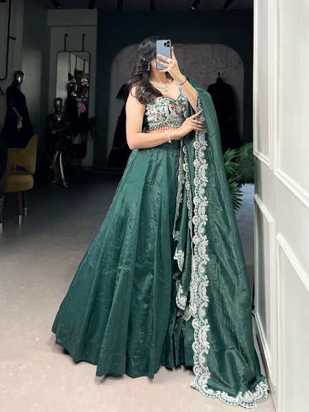 Latest Gold Crush Sequence Thread Lehenga Choli