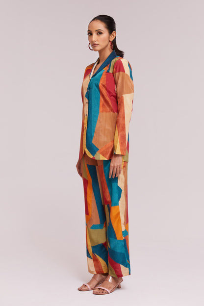Multi Color Crape Printed Co-Ord Set