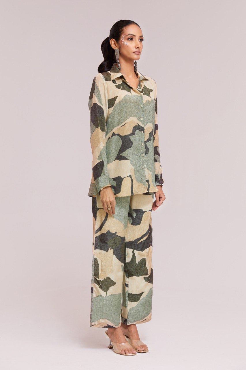 Multi Color Crape Printed Co-Ord Set