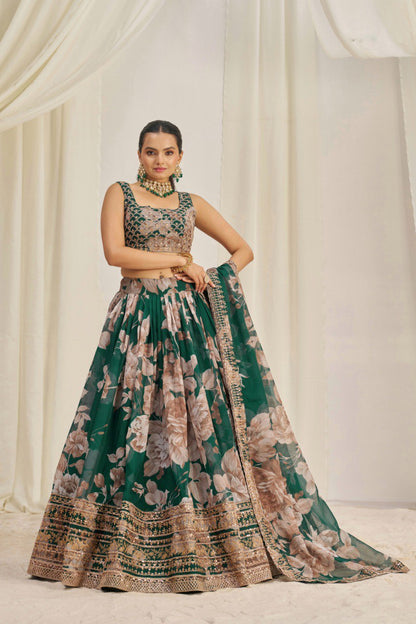Wedding Wear Organza Sequence Lehenga Choli