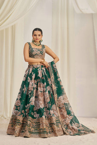 Wedding Wear Organza Sequence Lehenga Choli