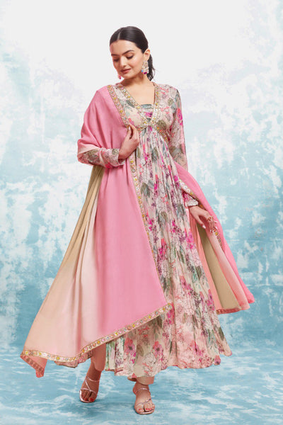 Pink Color Georgette Printed Salwar Suit