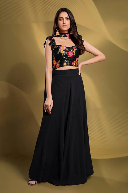 Black Color Georgette Ready to wear Lehenga Choli