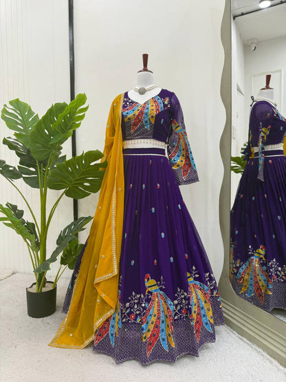 Lastest Georgette Sequence Work Lehenge Choli