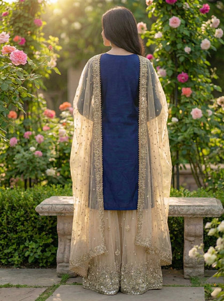Silk Embroidery Sharara Suit