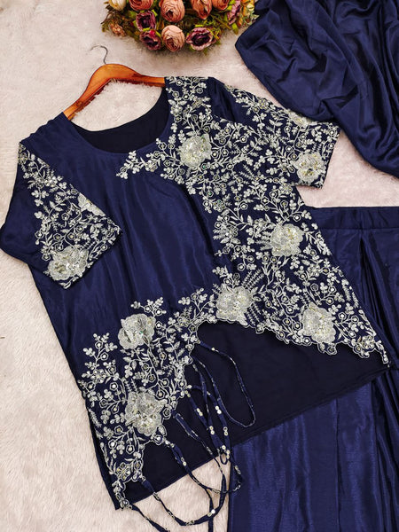 Ready to wear chinon silk saree