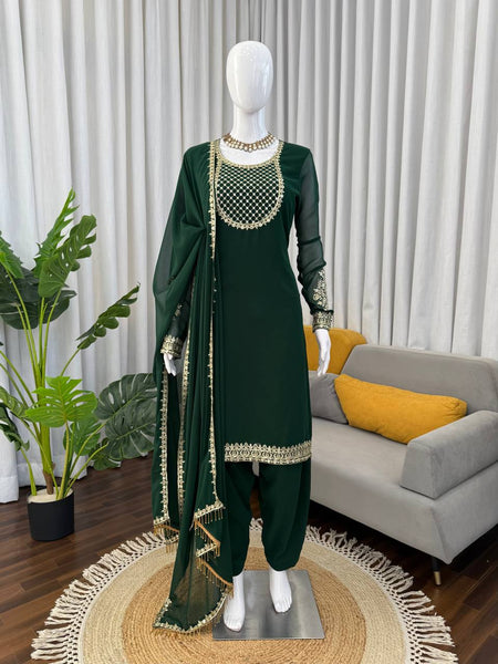 Premium Faux Georgette Patiyala Suit Set