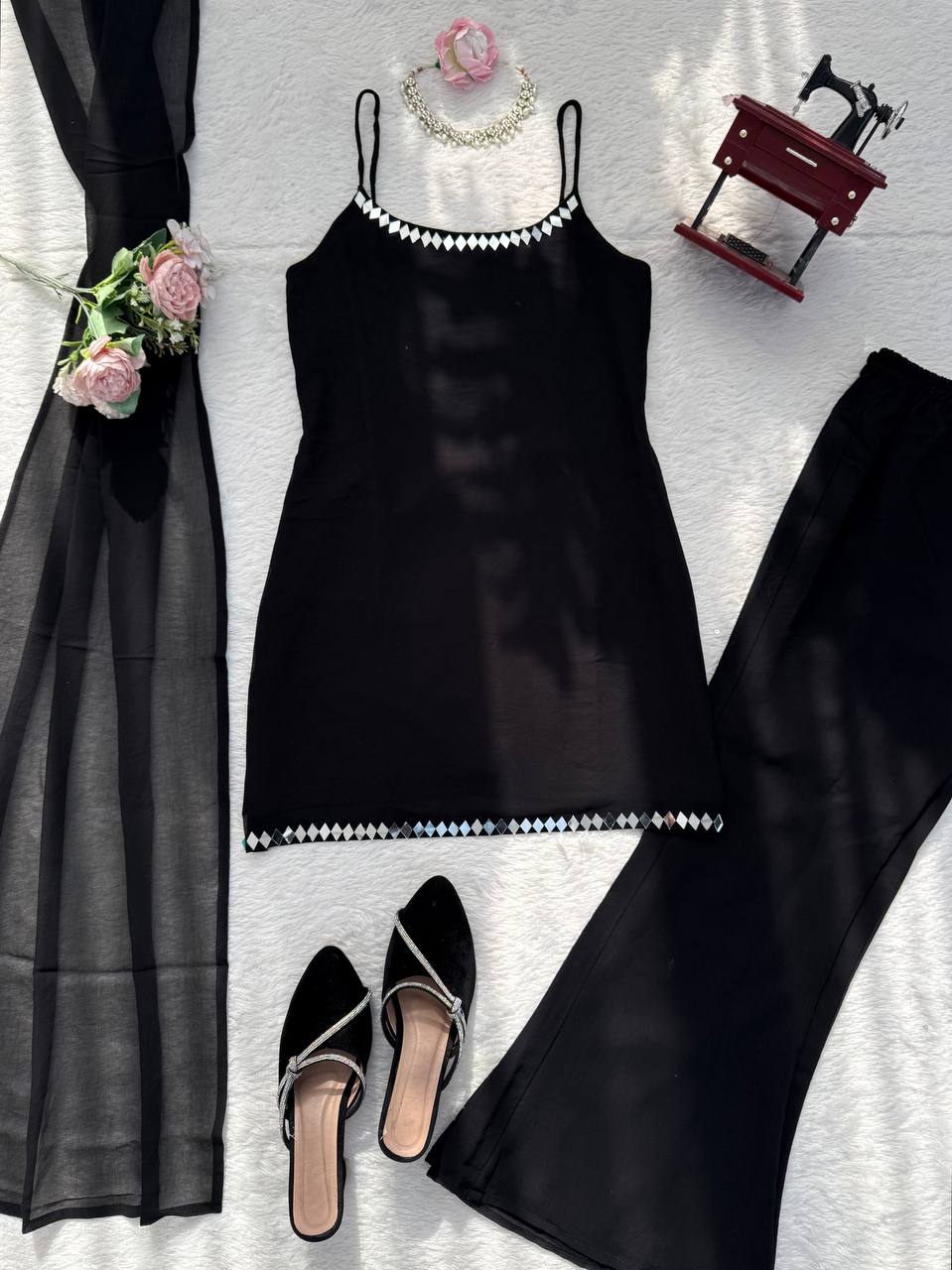 Exquisite Faux Georgette 3-Piece Set