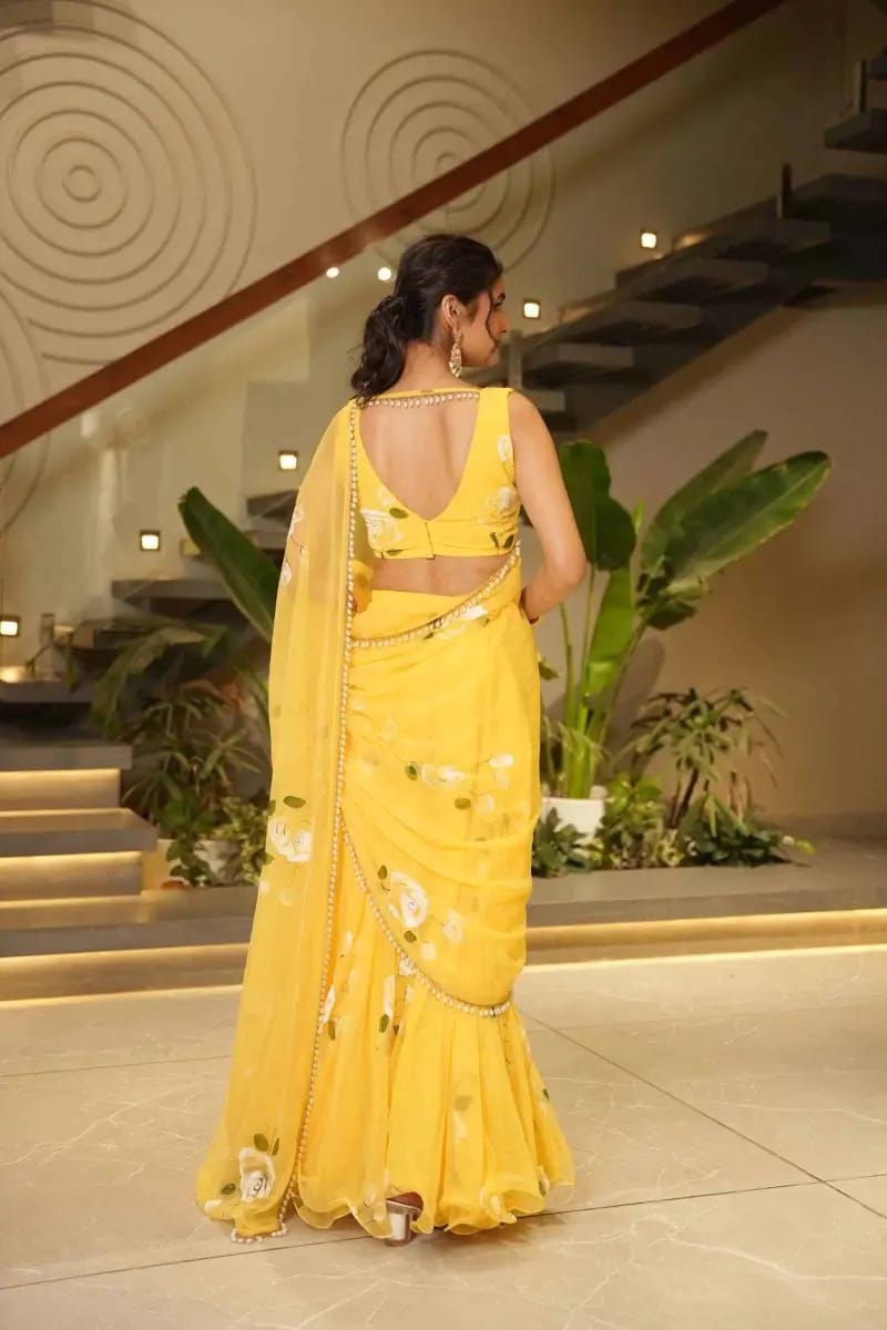 Lehenga Saree | Soft Georgette with Digital Floral Print