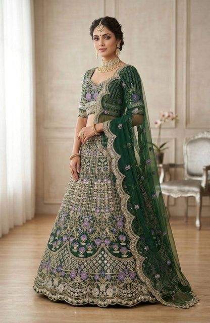 Exquisite Mono Satin Silk Lehenga Choli with Coding and Sequins Work