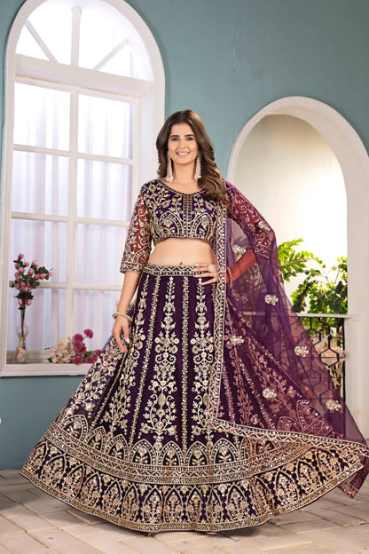 Elegant Butterfly Net Lehenga Choli with Sequins Codding Embroidery