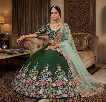 Premium Super Satin Silk Embroidery Lehenga Choli Set