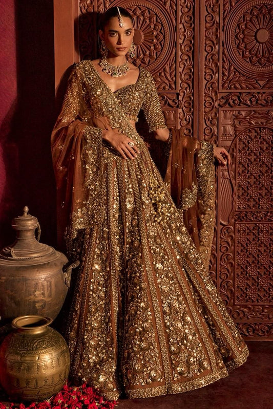 Premium Butterfly Net Lehenga Choli with Glass Sequins Dori Work
