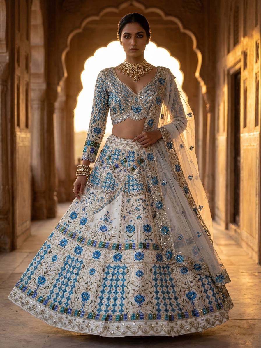 Premium Faux Georgette Lehenga Choli with Sequins Embroidery