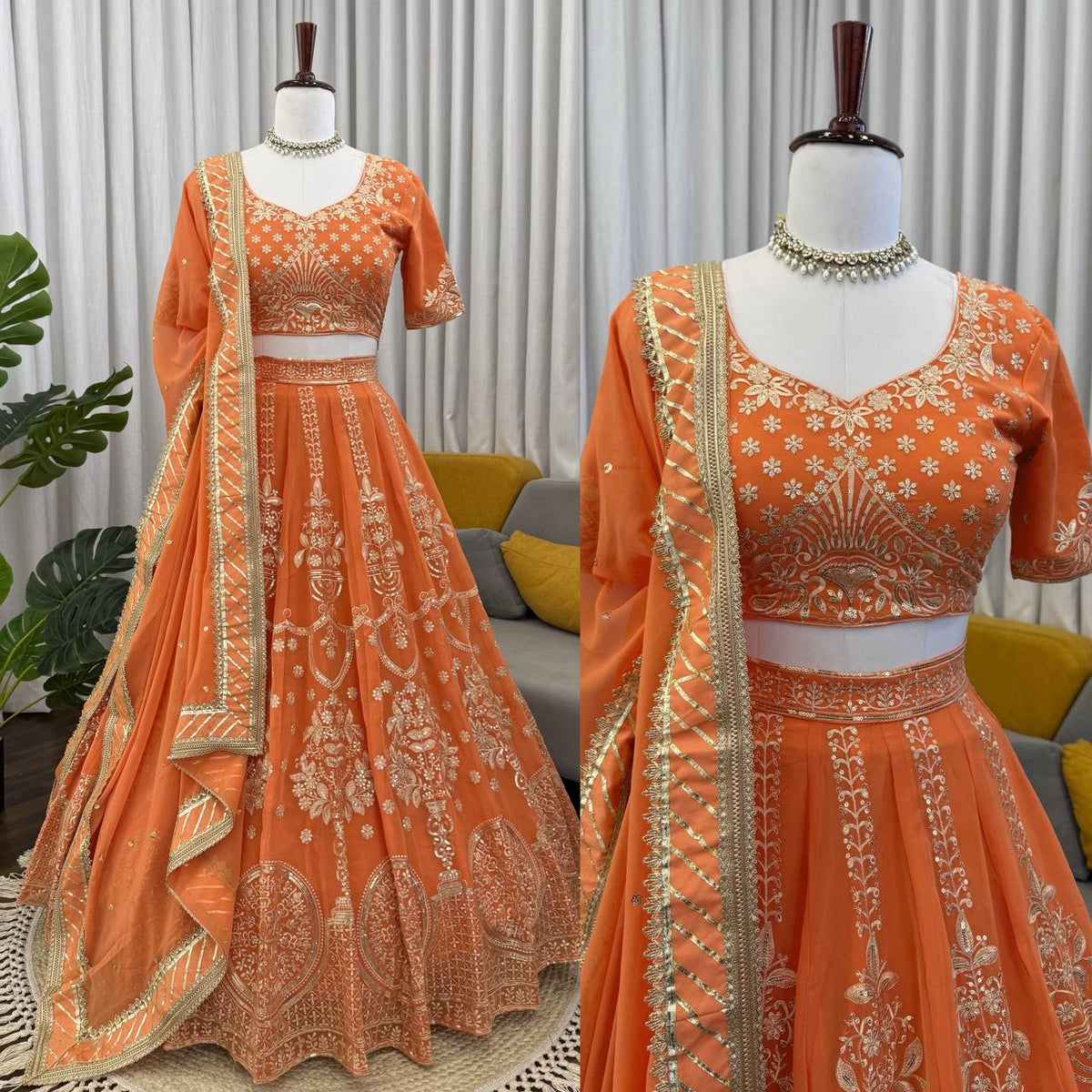 Premium Faux Georgette Sequence Embroidery Lehenga Choli