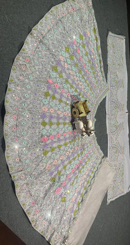 Premium Butterfly Net Lehenga Choli with Real Mirror Sequins Work