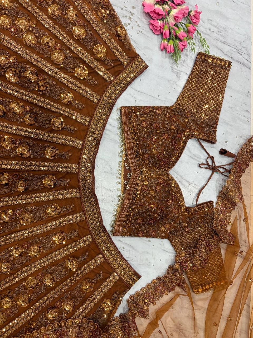 Premium Soft Butterfly Net Lehenga Choli with Heavy Sequins Work
