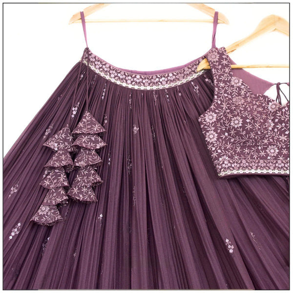 Premium Star Faux Georgette Lehenga Choli Set with Heavy Sequins Thread Embroidery
