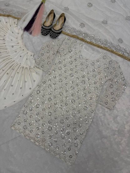 Elegant Blooming Faux Georgette Dhoti Salwar Suit Set