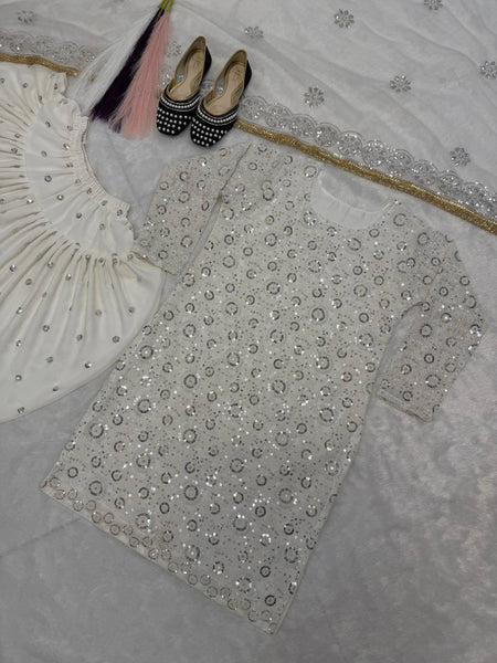 Elegant Blooming Faux Georgette Dhoti Salwar Suit Set