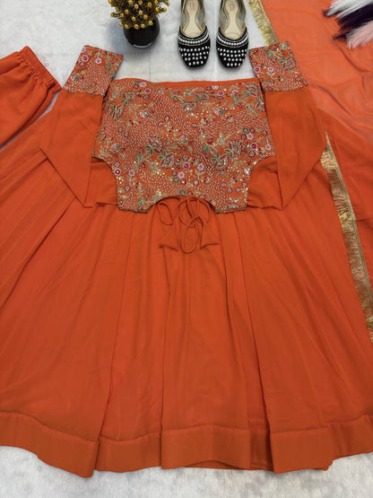 Premium Faux Georgette Maxi Anarkali Set
