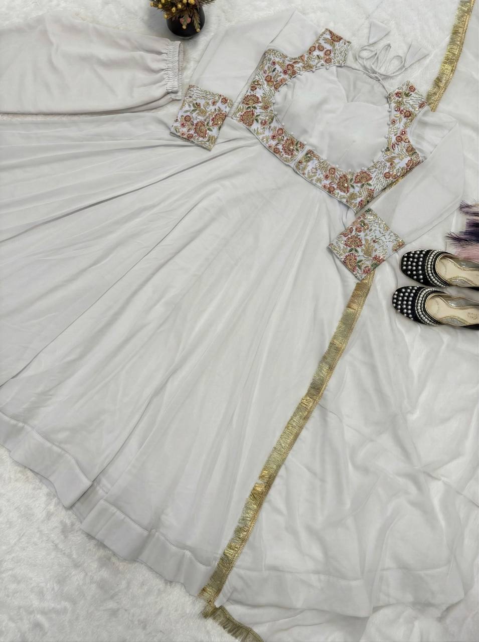 Faux Georgette Anarkali Set