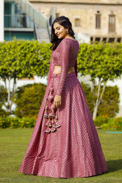 Royal Sequin Embroidered Georgette Lehenga Set