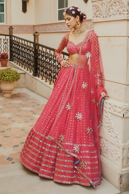 Bottle Green Sequence Embroidered Lehenga Choli Set