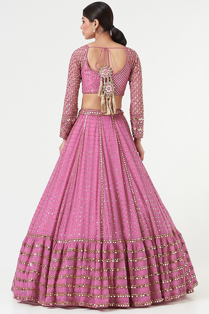 Exquisite Bottle pink Sequence Embroidery Lehenga Set