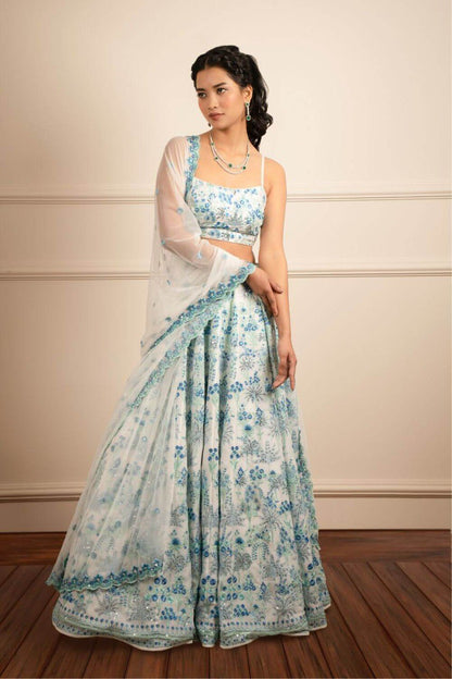 Exquisite Multi-Color Faux Georgette Lehenga Choli Set