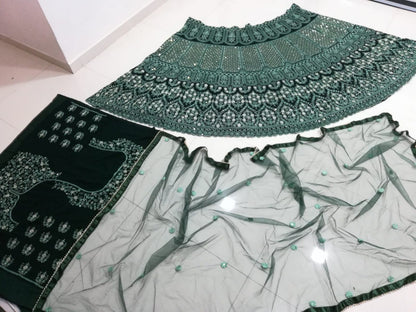 Exquisite Faux Georgette Sequin Embroidered Lehenga Set