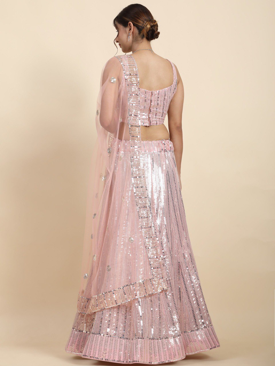 Georgette Sequin Embroidery Lehenga Set