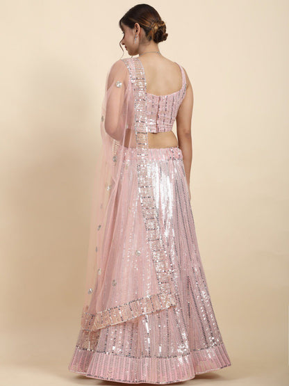 Georgette Sequin Embroidery Lehenga Set