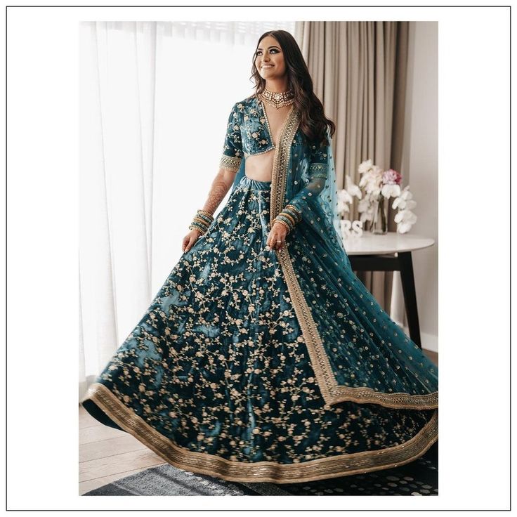 Premium 9000 Velvet Embroidered Lehenga Choli Set with Sequins & Coding Work