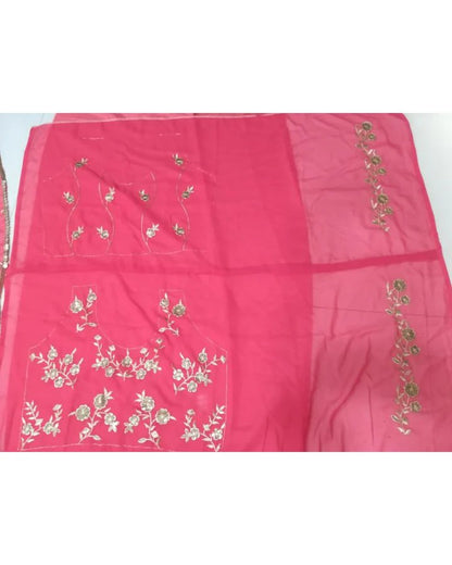Exquisite Georgette Sequins Jari Embroidered Lehenga Choli Set