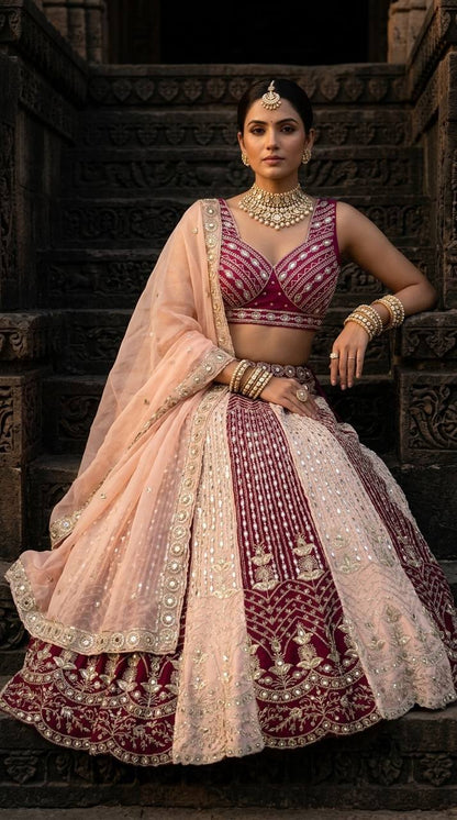 Premium Fox Georgette Sequins Mirror Work Lehenga Choli