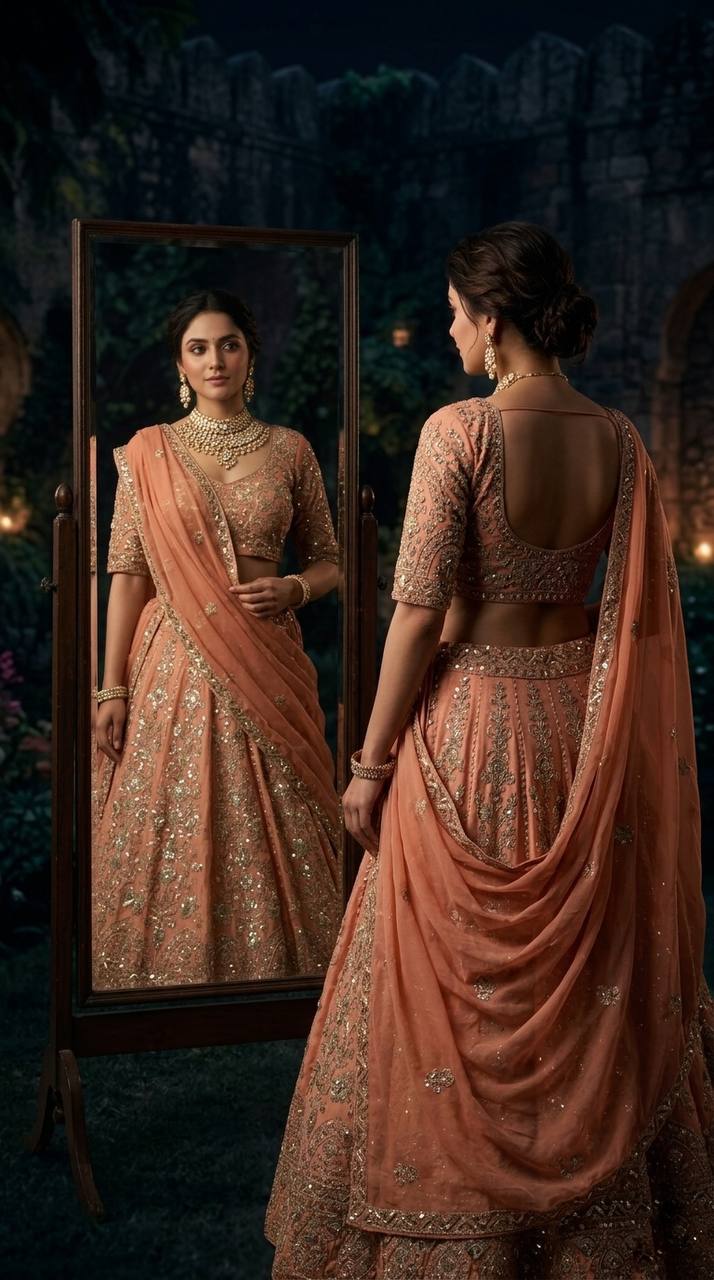 Premium Faux Georgette Lehanga Choli with Coding Sequins Work