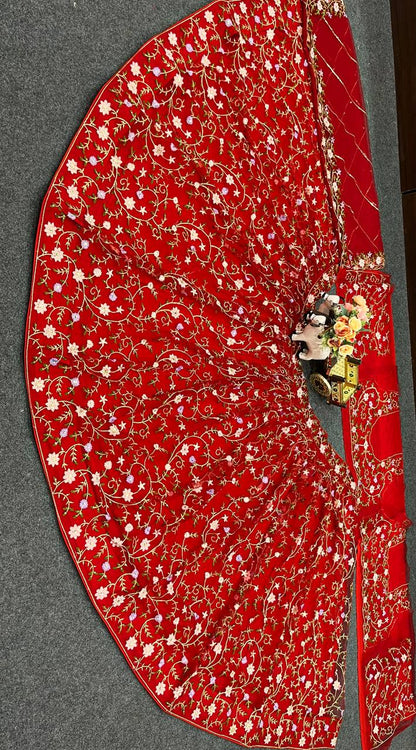 Premium Embroidered Sequins Soft Net Lehenga Choli Set