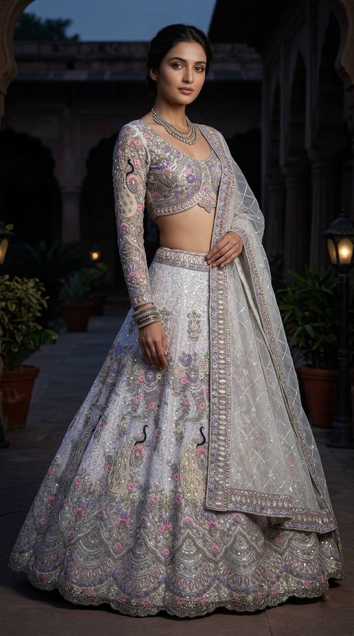 Exquisite Coding Sequins Net Lehenga choli Set
