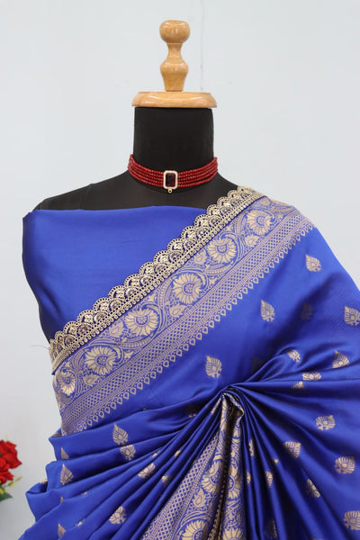 Banarasi Silk Saree with Matching Silk Blouse Piece